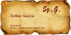 Szőke Gejza névjegykártya