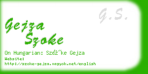 gejza szoke business card